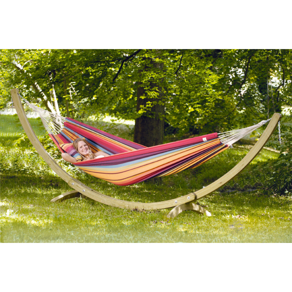 Multicolor hotsell Hammock with wood and natural cotton